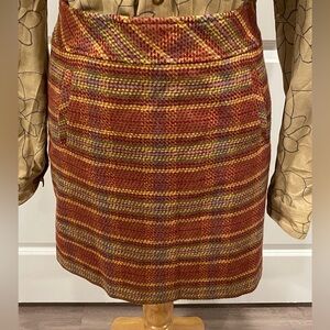 Talbots Wool Tweed Skirt Size 2P Plaid Lined Vtg Retro 70s Academia Preppy